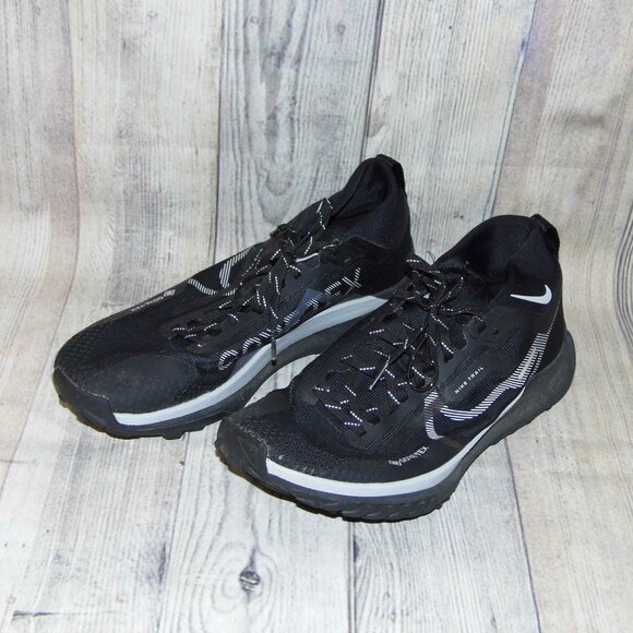 NIKE React Pegasus Trail 4 Gore-Tex Black/Wolf Grey Sneakers Mens Size 10.5 - Picture 3 of 10